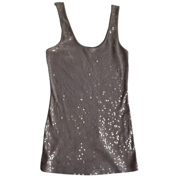 HPx1 🏆 Lost in the Shimmer: Express Sequin Tank in XS, Neutral Brown - Picture 1 of 5